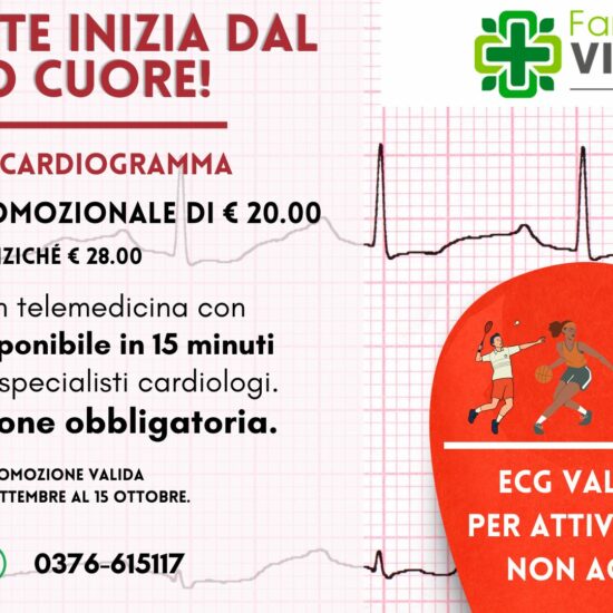 Elettrocardiogramma in Farmacie Vittoria ad € 20,00 sino al 15 ottobre 2024